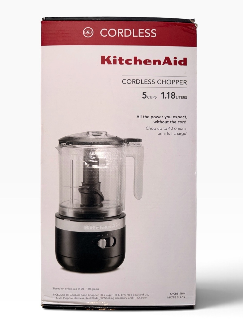 NEW KitchenAid Cordless 5 Cup Food Chopper Matte Black KFCB519BM